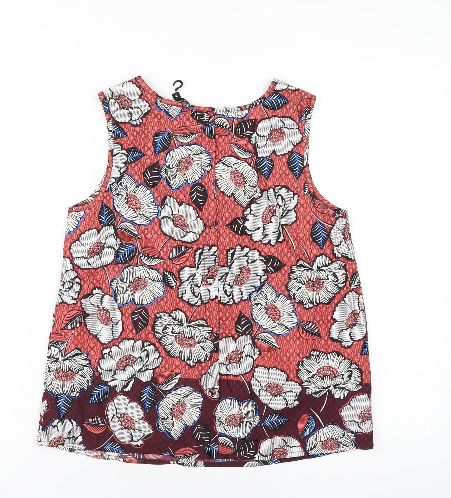 New Look Womens Multicoloured Floral Polyester Basic Tank Size 10 Round Neck