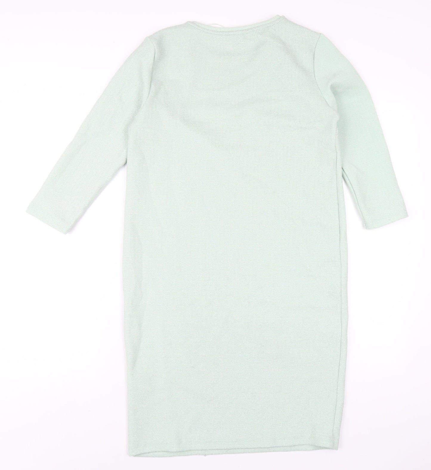 VERO MODA Womens Green Polyester A-Line Size S Round Neck Pullover
