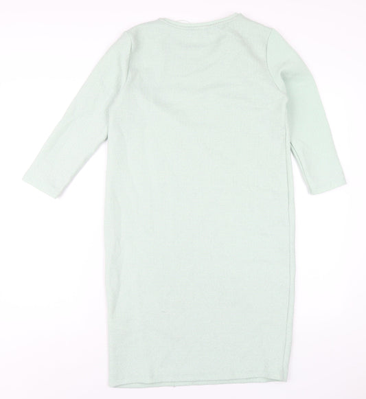 VERO MODA Womens Green Polyester A-Line Size S Round Neck Pullover
