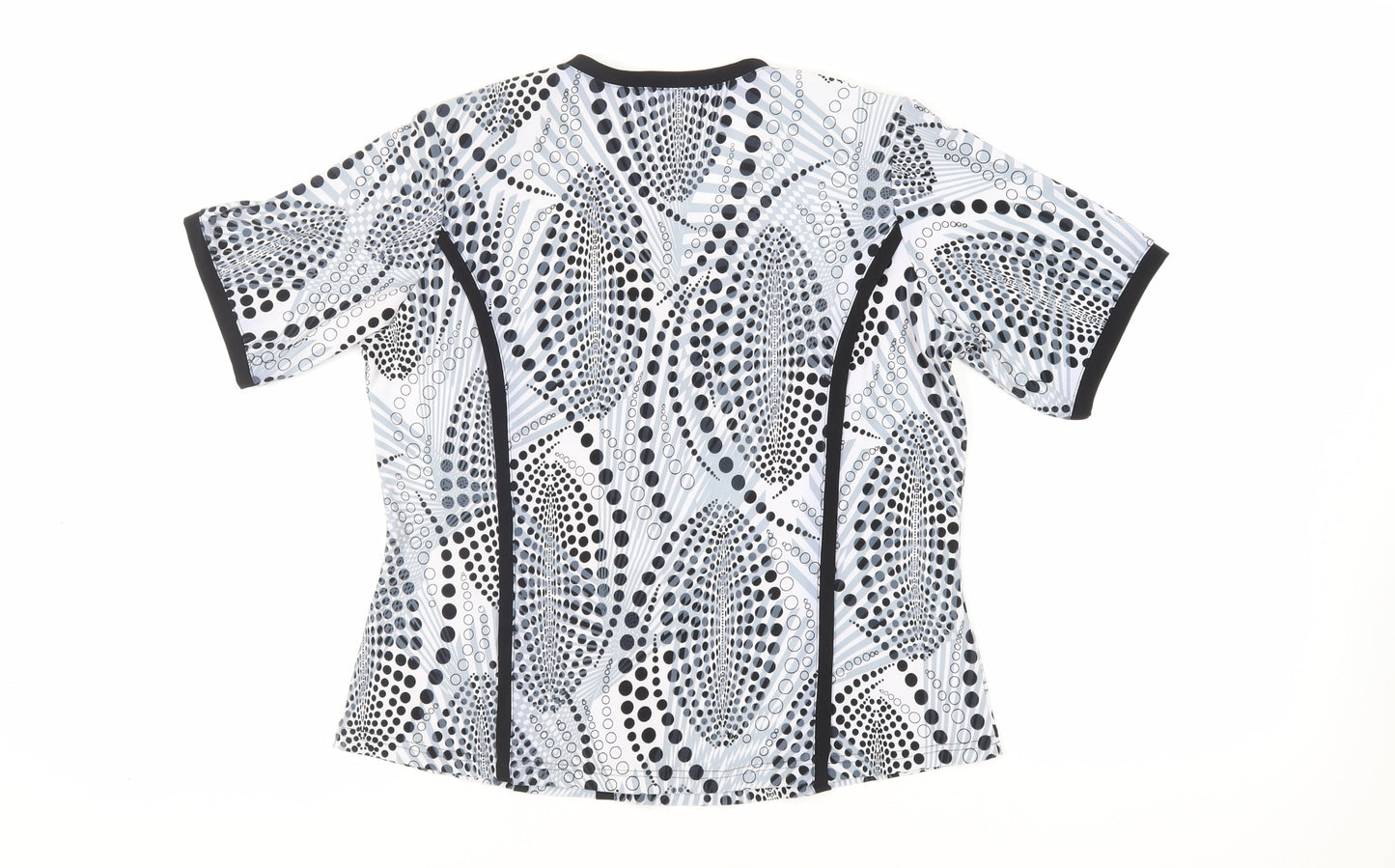 Charlotte Gold Womens Black Geometric Polyester Basic Blouse Size 12 Square Neck - Shoulder Pads