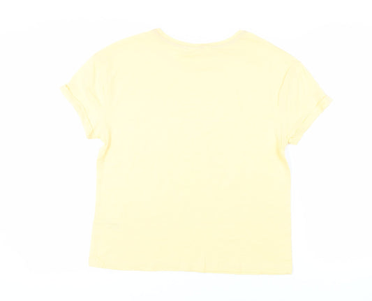 Marks and Spencer Womens Yellow Solid Cotton Top Pyjama Top Size S