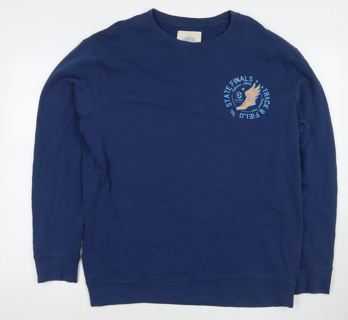 Bad Rhino Mens Blue Cotton Pullover Sweatshirt Size LT