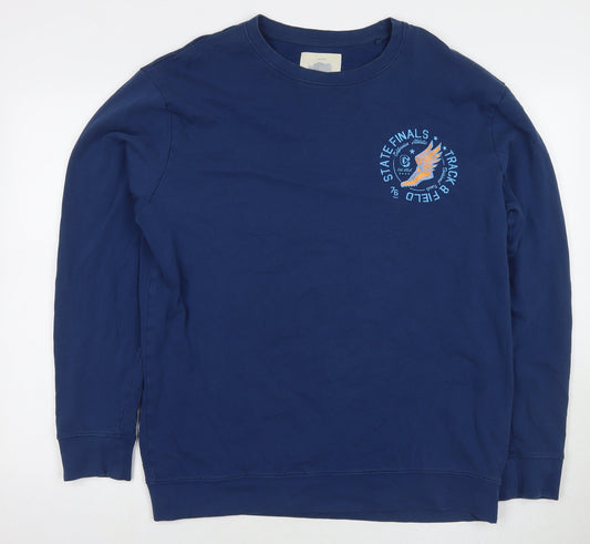 Bad Rhino Mens Blue Cotton Pullover Sweatshirt Size LT