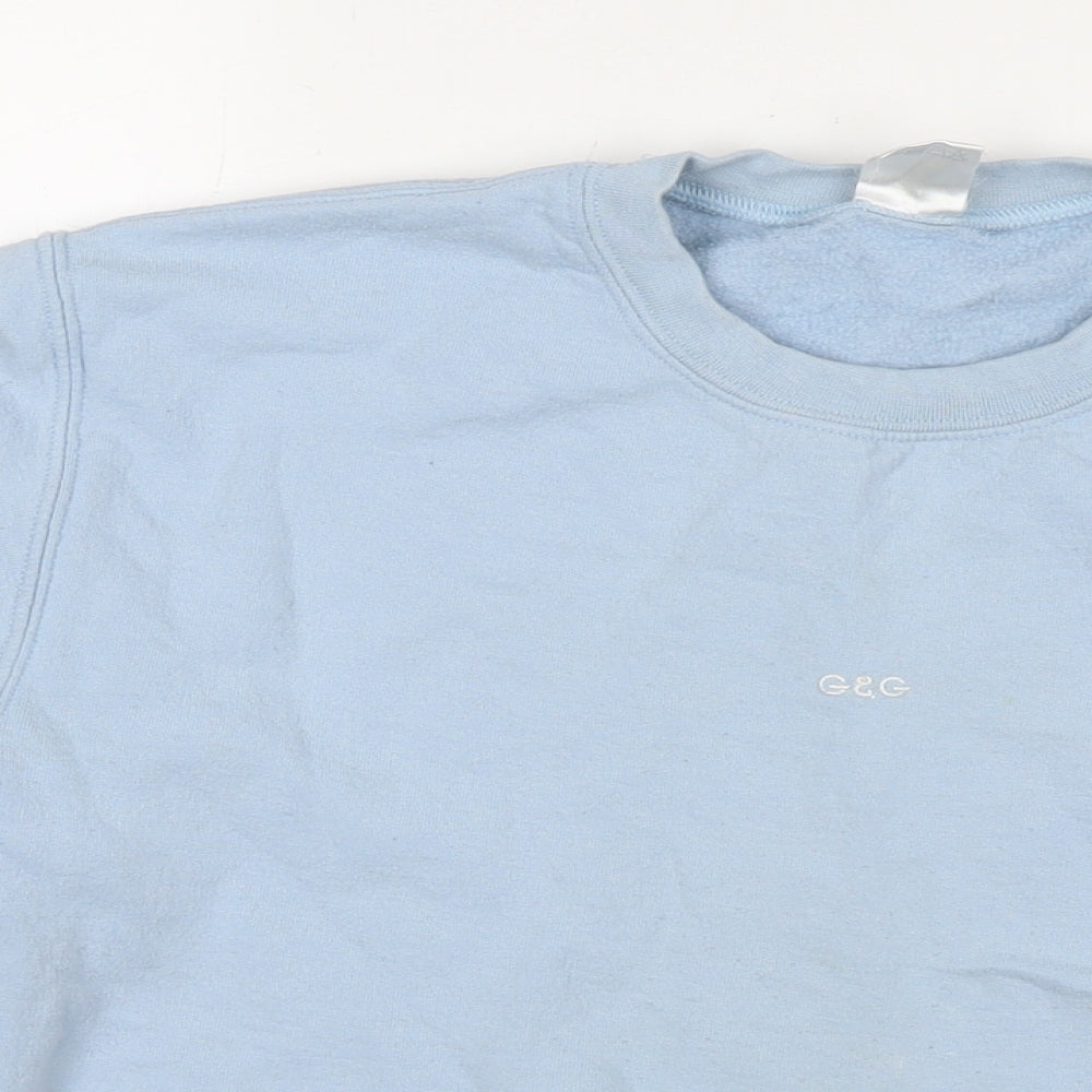 G&G Womens Blue Polyester Pullover Sweatshirt Size S Pullover