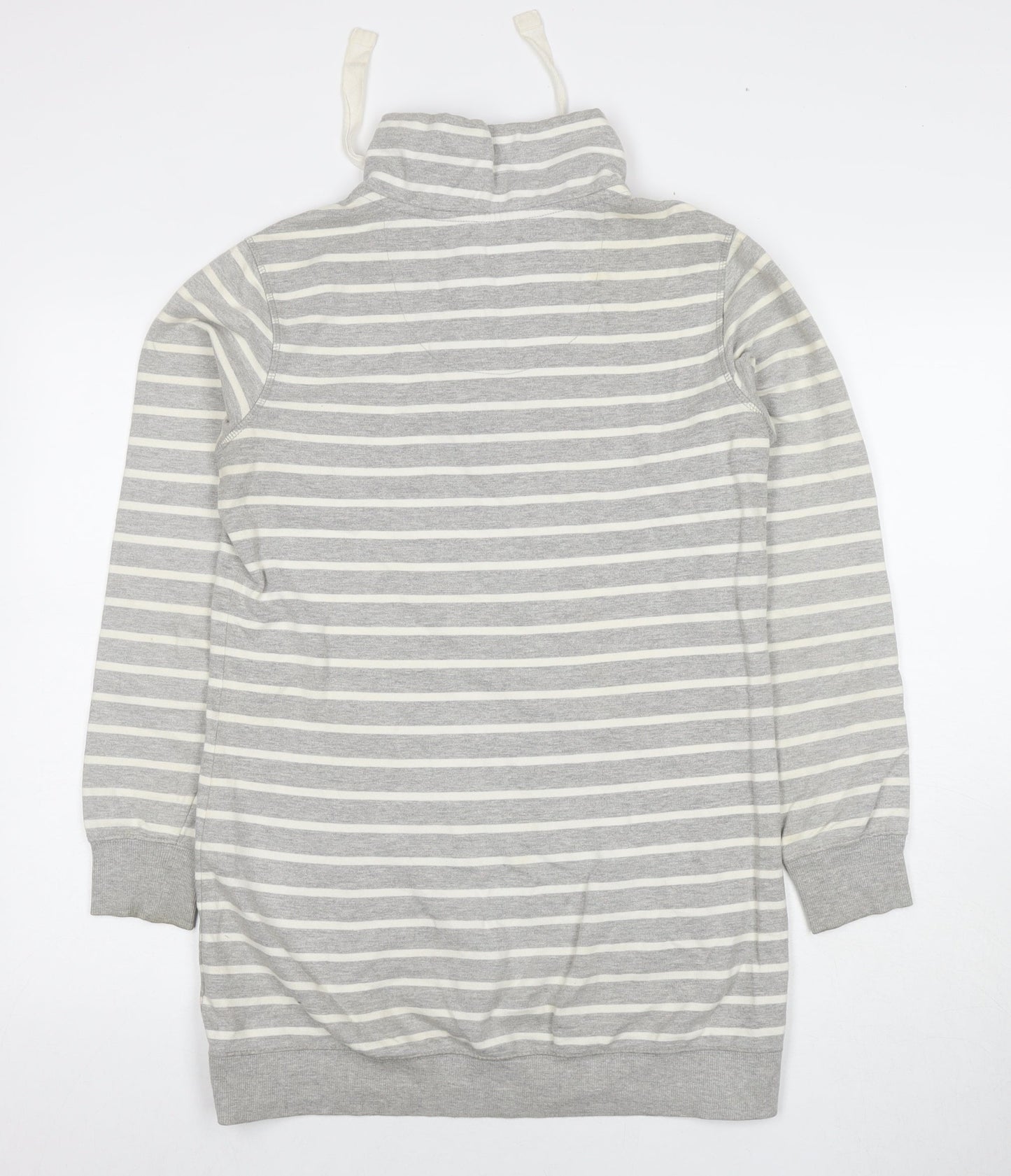 NEXT Womens Grey Striped Cotton Pullover Sweatshirt Size 10 Pullover - Tunic