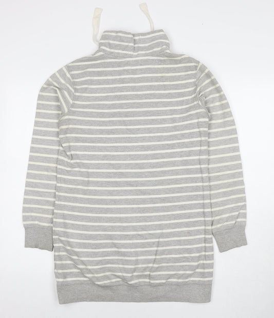 NEXT Womens Grey Striped Cotton Pullover Sweatshirt Size 10 Pullover - Tunic