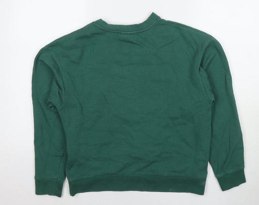 Slazenger Womens Green Cotton Pullover Sweatshirt Size 8 Pullover - Logo