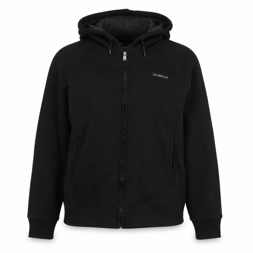 LA Gear Womens Black Cotton Full Zip Hoodie Size 14 Zip