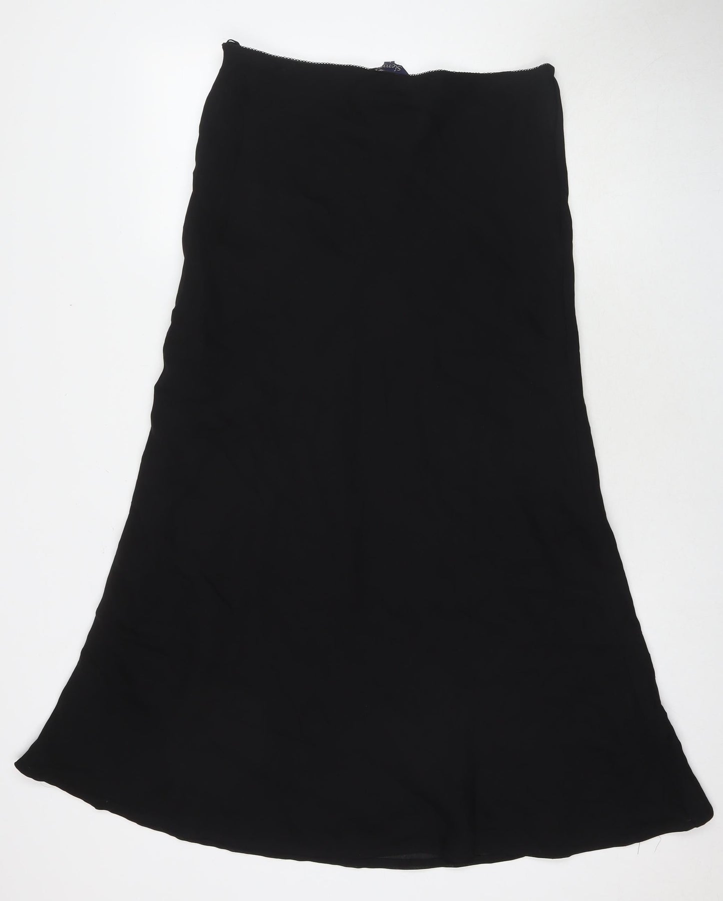 Sienna Womens Black Polyester Maxi Skirt Size L Zip - Embellishment Detail