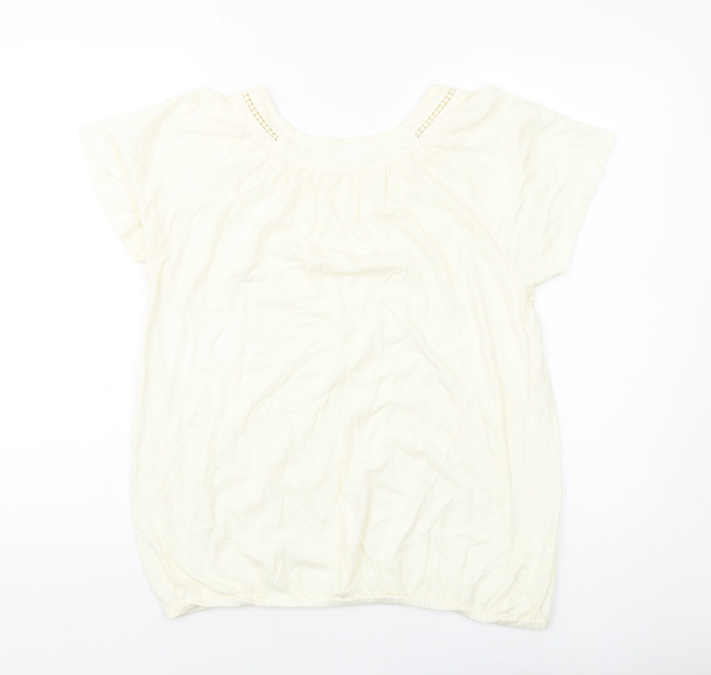 Cotton Traders Womens Orange Cotton Basic T-Shirt Size 14 Round Neck