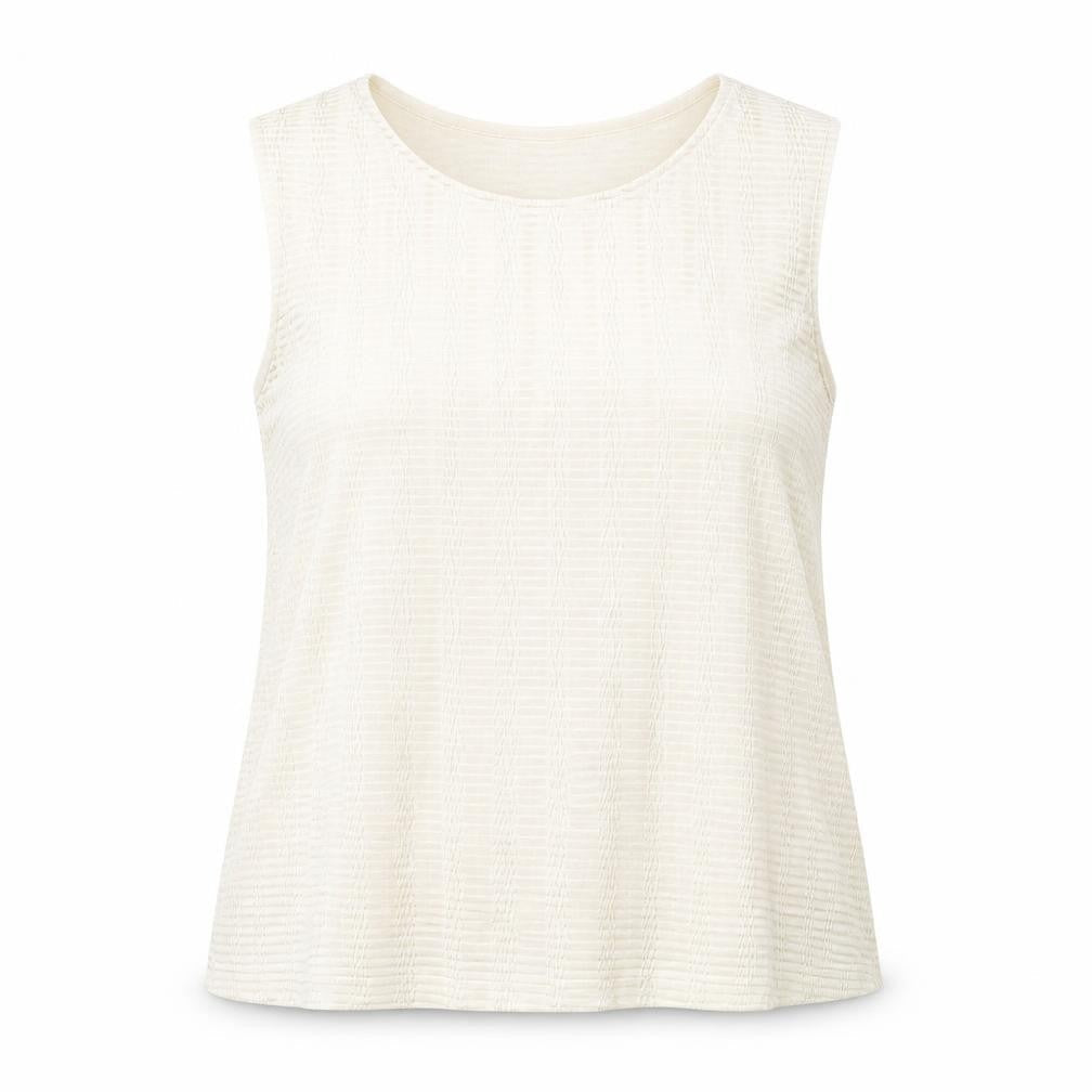 Classics Womens Beige Polyester Basic Tank Size 16 Round Neck