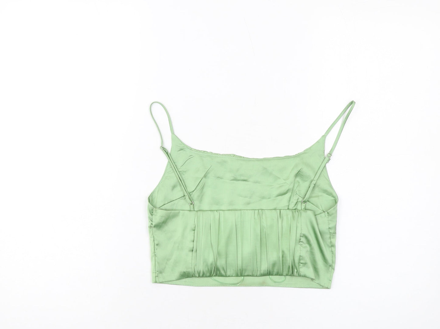 Vera & Lucy Womens Green Polyester Cropped Tank Size M Square Neck