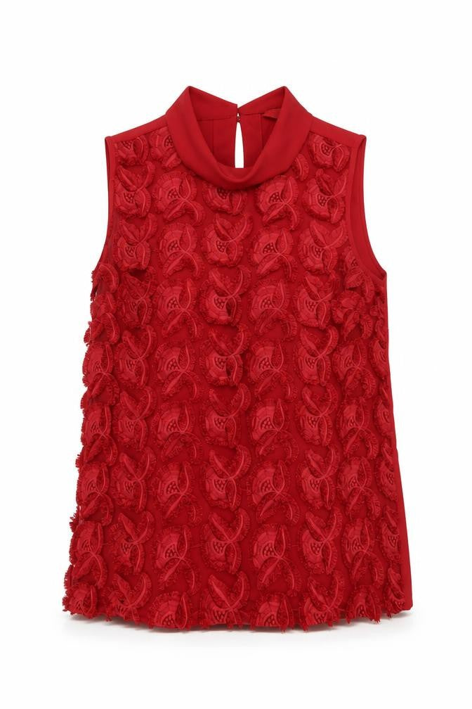 Next Womens Red Polyester Basic Tank Size 10 Roll Neck