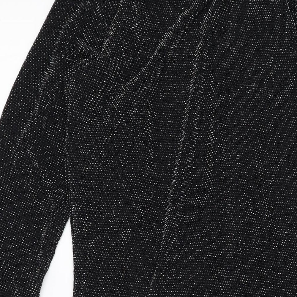 Prague Womens Black Polyester Bodycon Size 12 Round Neck Pullover
