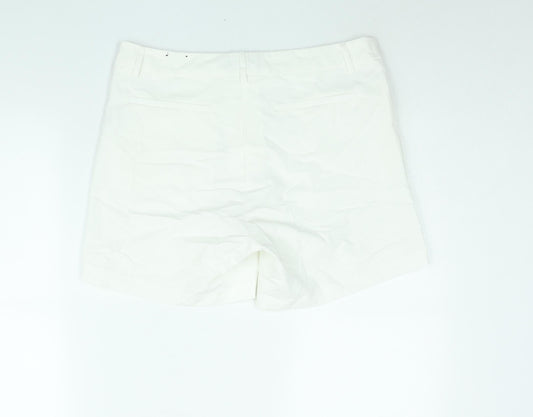 Susan Miller Womens White Polyester Basic Shorts Size 10 L5 in Regular Zip