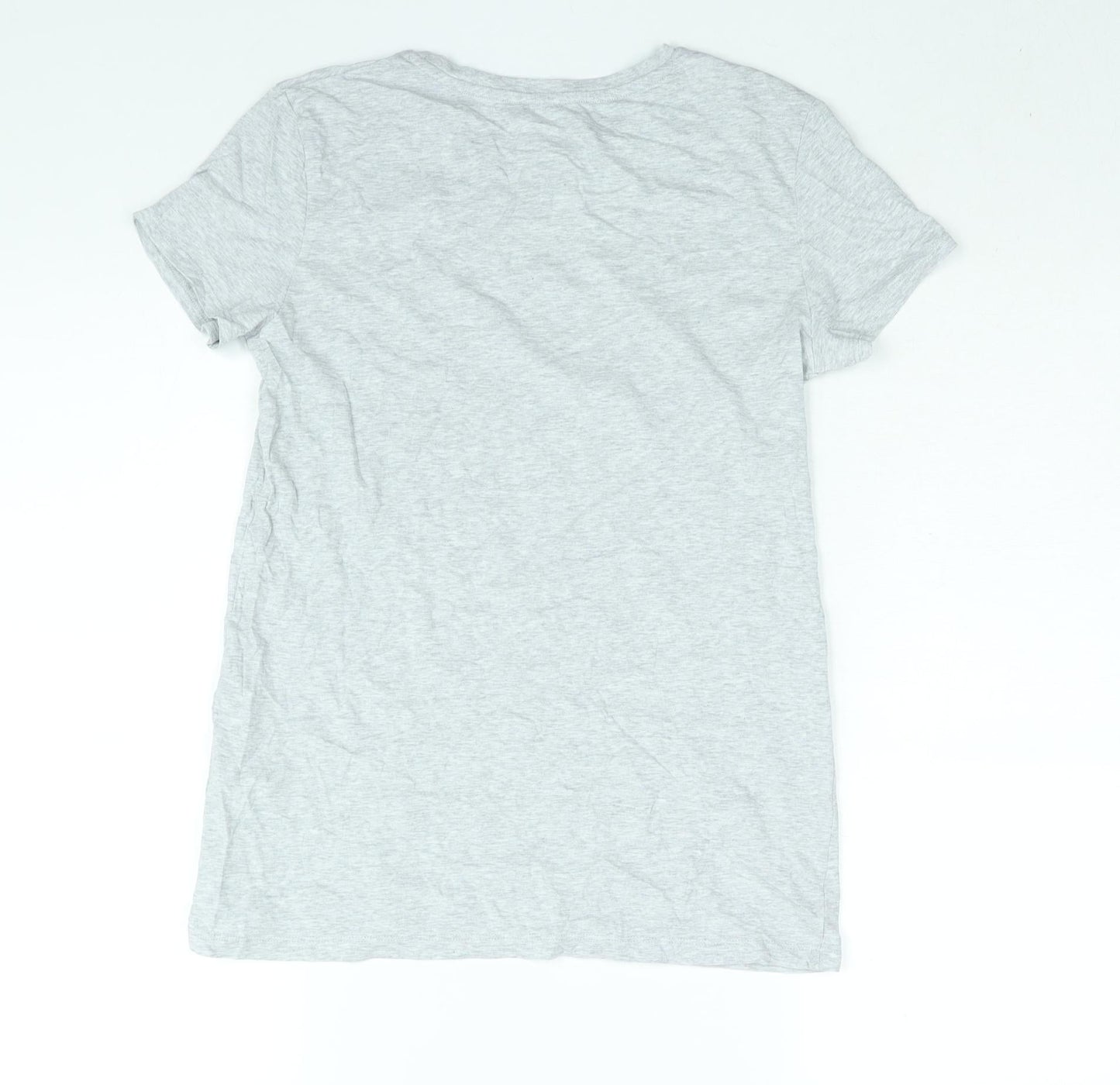 H&M Girls Grey Cotton Basic T-Shirt Size 14 Years Round Neck Pullover