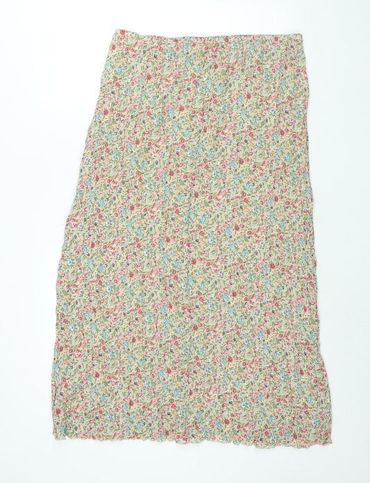 St Michael Womens Multicoloured Floral Polyester Pleated Skirt Size 20