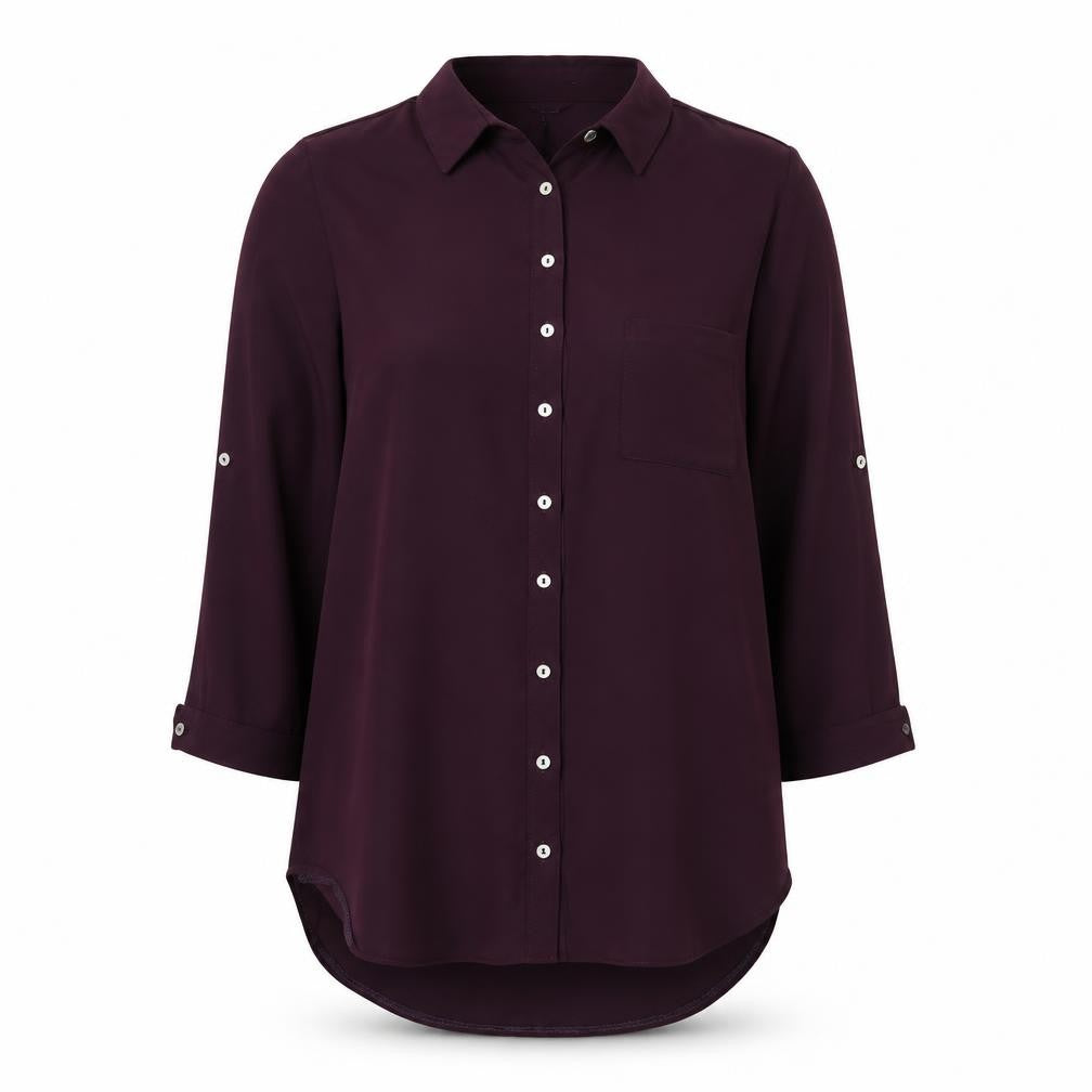 Dorothy Perkins Womens Purple Polyester Basic Button-Up Size 10 Collared