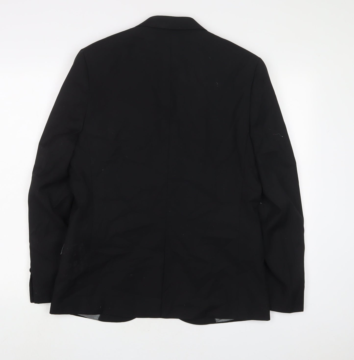 Topman Mens Black Polyester Jacket Suit Jacket Size 40 Regular