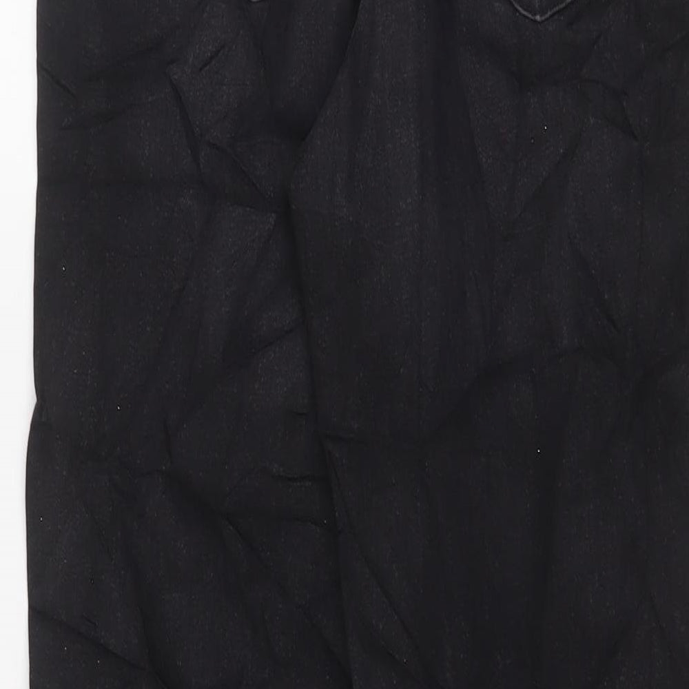 Marks and Spencer Womens Black Cotton Mom Jeans Size 8 L26 in Regular Zip - Glitter