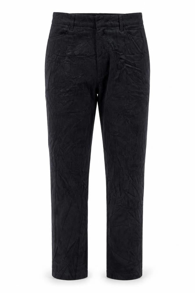 Marks & Spencer Mens Black Cotton Trousers Size 30 in L33 in Regular Hook & Eye - Long Leg