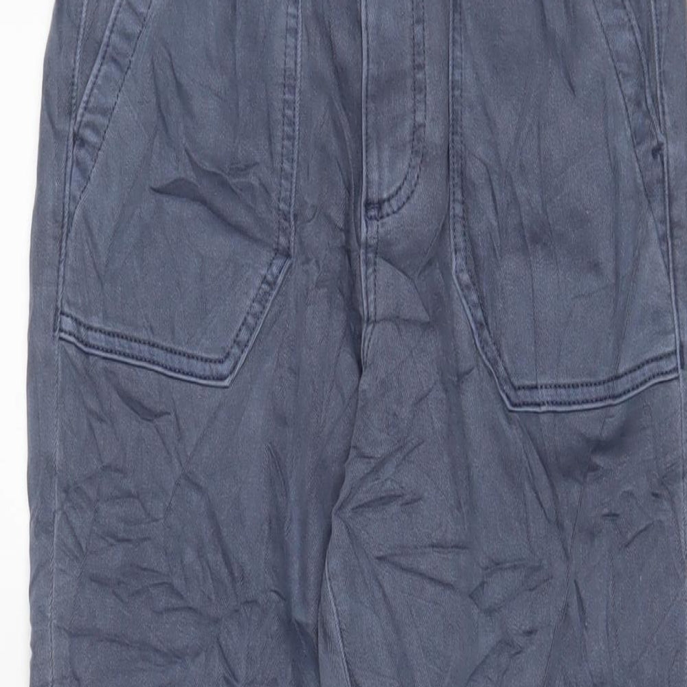 Marks and Spencer Womens Blue Cotton Tapered Jeans Size 8 L27 in Regular Zip