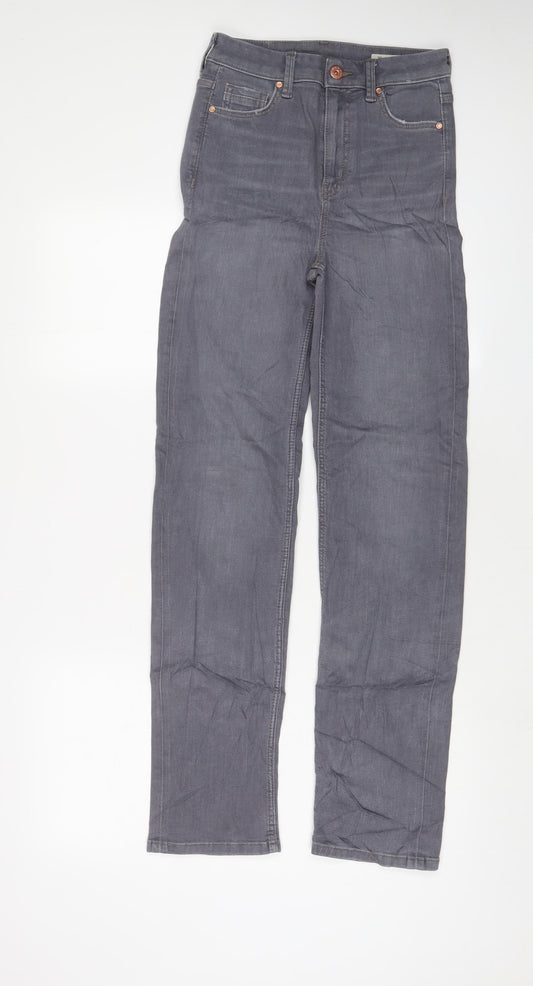 Marks and Spencer Womens Red Cotton Straight Jeans Size 6 L30 in Regular Zip