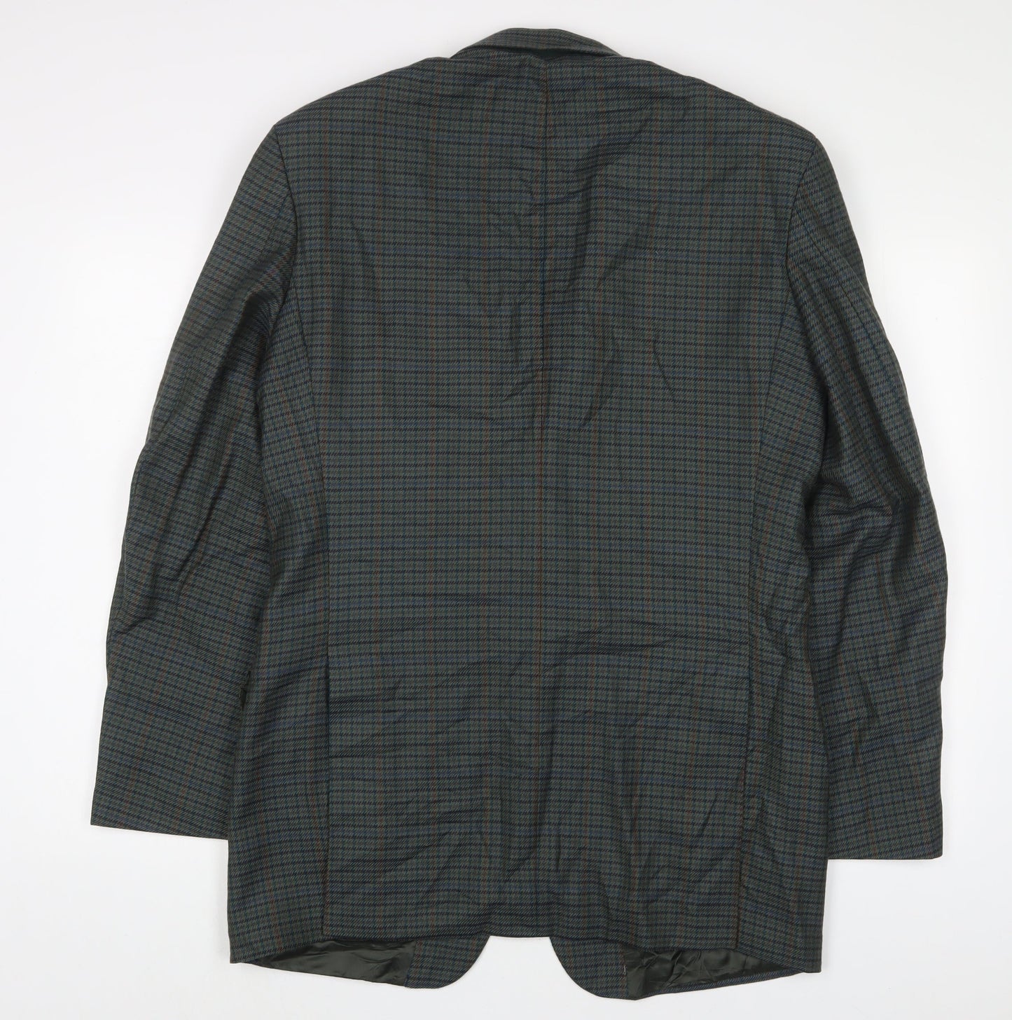 Marks and Spencer Mens Green Plaid Wool Jacket Suit Jacket Size 40 Regular