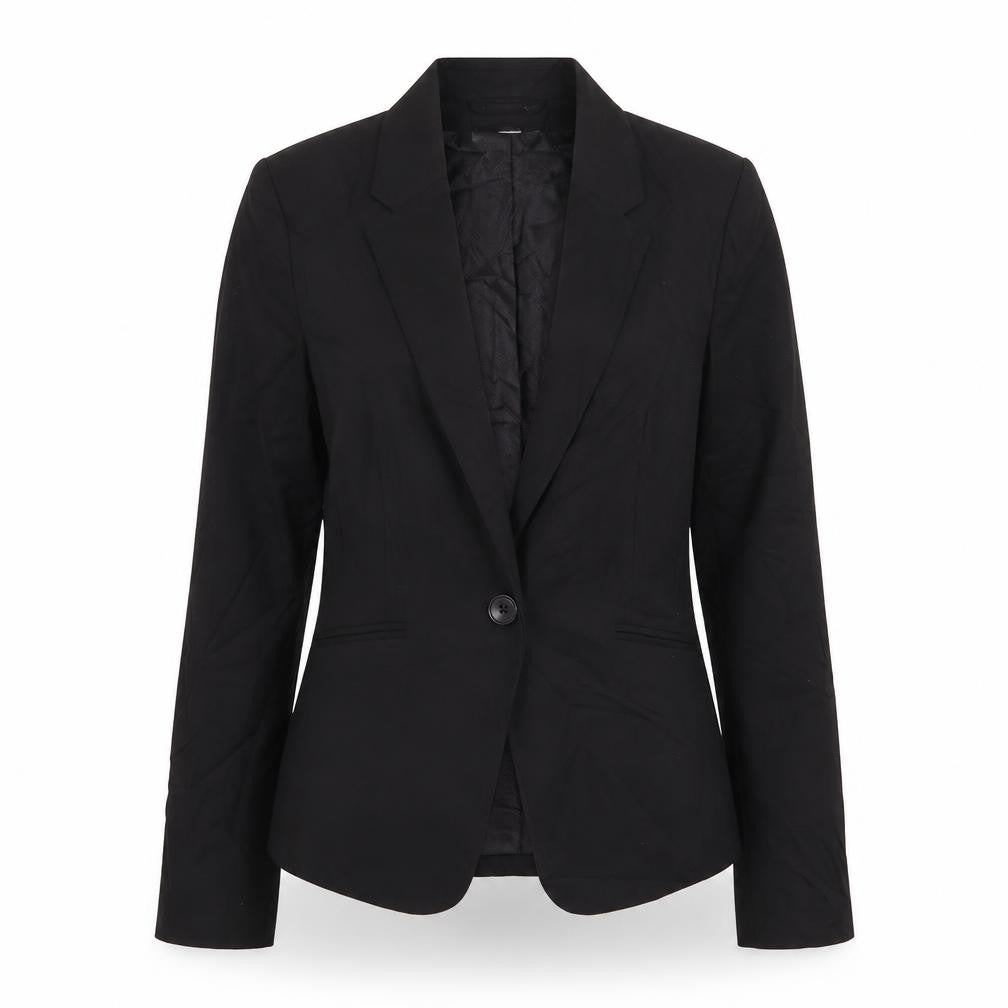H&M Womens Black Jacket Blazer Size 8 Button