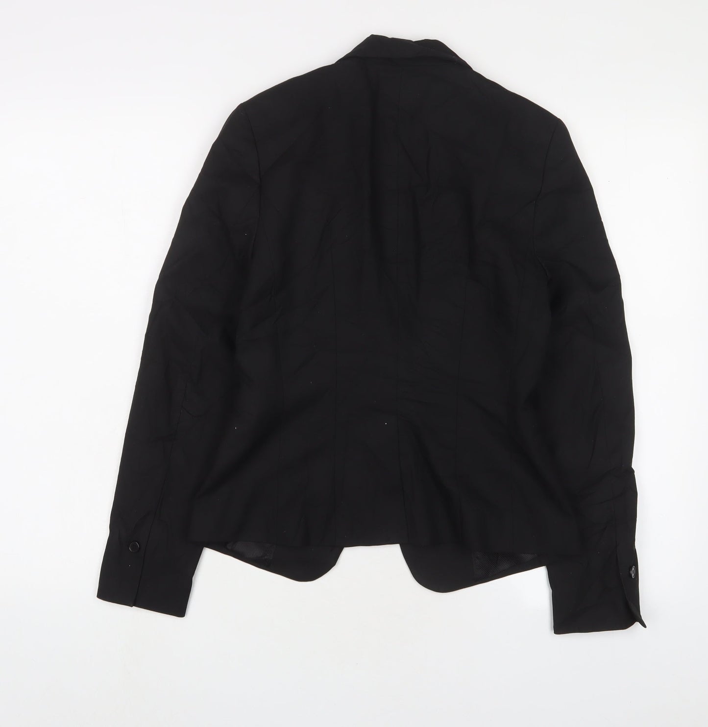 H&M Womens Black Jacket Blazer Size 8 Button