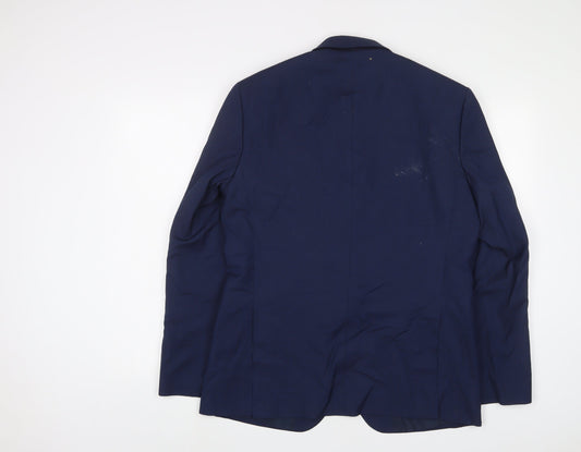 Marks and Spencer Mens Blue Polyester Jacket Suit Size 40 Regular