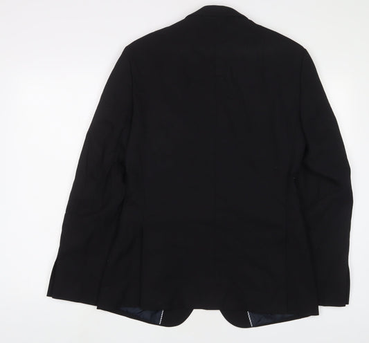 Marks and Spencer Mens Black Wool Jacket Suit Jacket Size 38 Regular