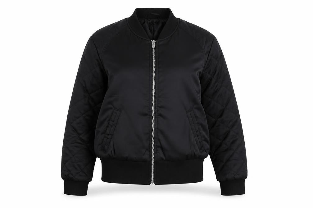 Divided Womens Black Bomber Jacket Jacket Size 6 Zip