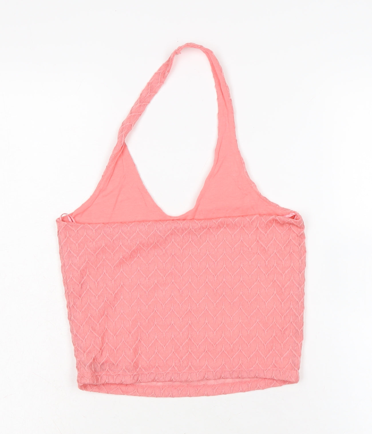 Select Womens Pink Polyester Cropped T-Shirt Size 10 Halter