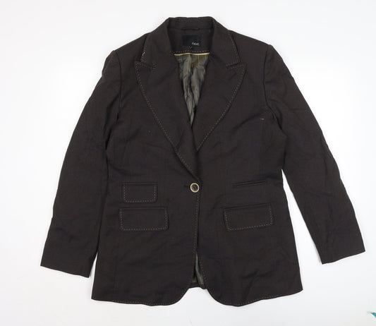 NEXT Womens Brown Jacket Size 16 Button