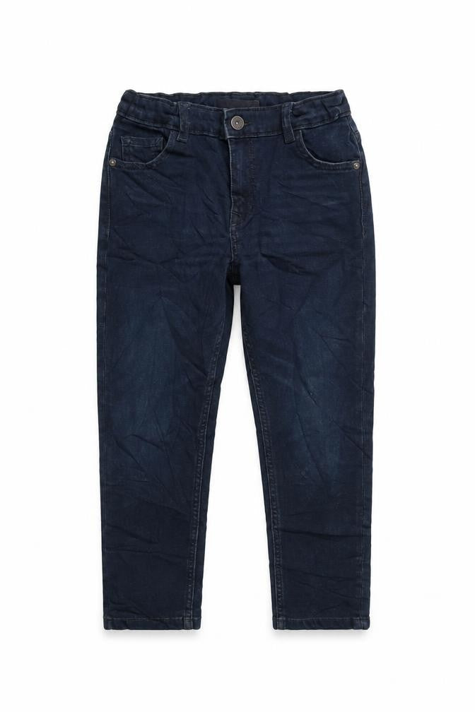 Marks & Spencer Girls Blue Cotton Skinny Jeans Size 9-10 Years L22 in Regular Zip