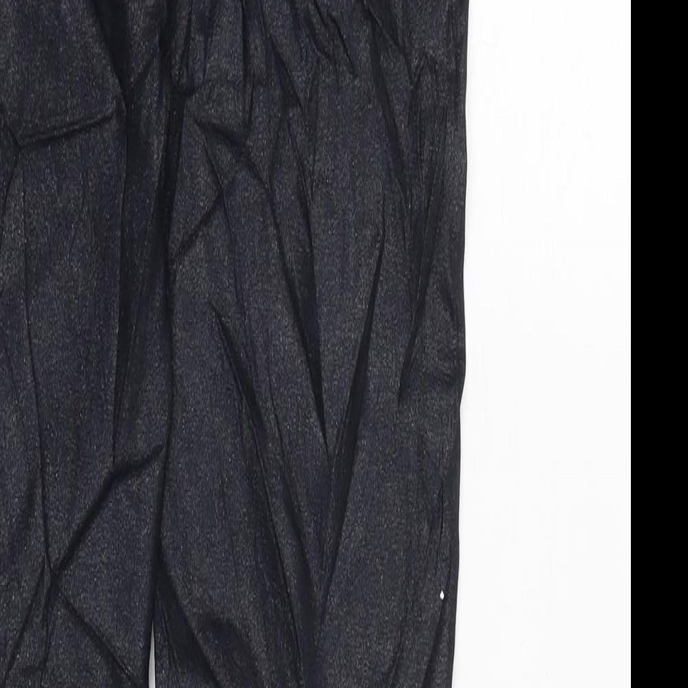 Marks and Spencer Womens Blue Cotton Trousers Size 8 L27.5 in Regular Zip - SHIMMER EFFECT.