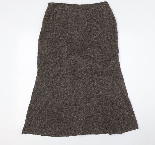 Precis Womens Brown Viscose A-Line Skirt Size 10 Zip