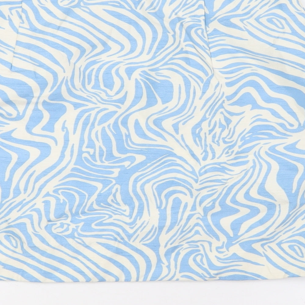 River Island Womens Black Polyester A-Line Skirt Size 10 Zip