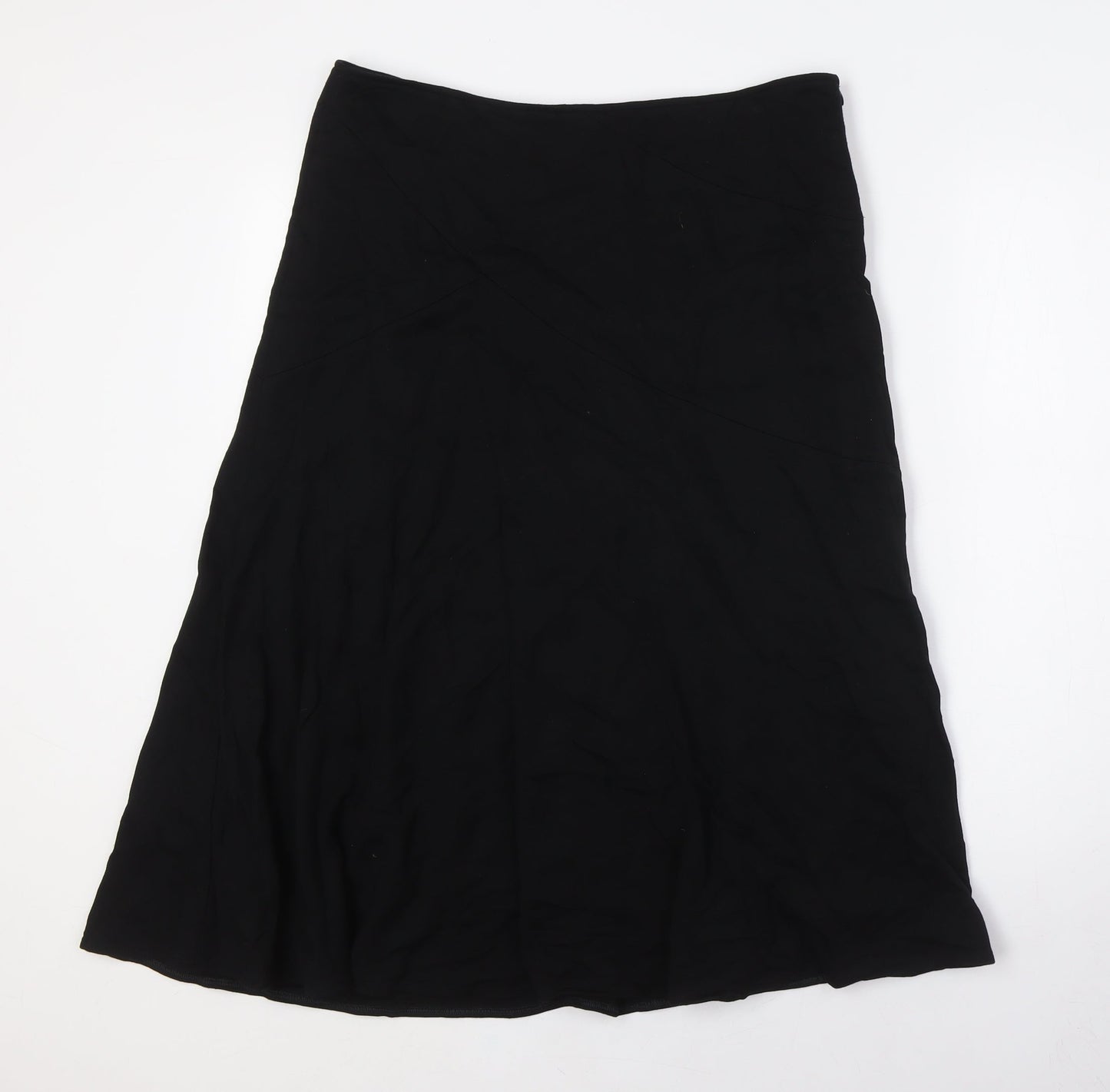 Atelier Gardeur Womens Black Viscose A-Line Skirt Size 12 Zip