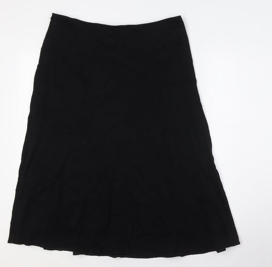 Atelier Gardeur Womens Black Viscose A-Line Skirt Size 12 Zip