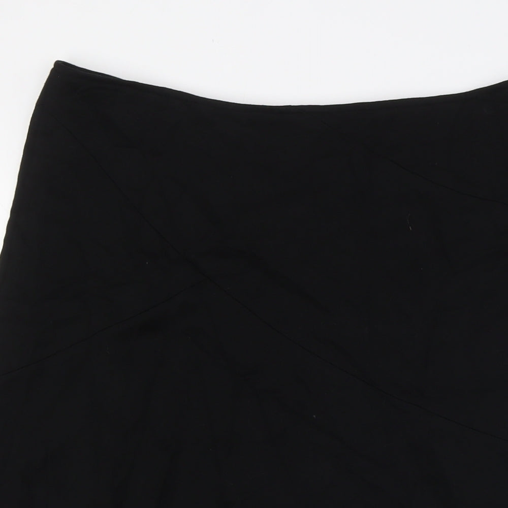 Atelier Gardeur Womens Black Viscose A-Line Skirt Size 12 Zip