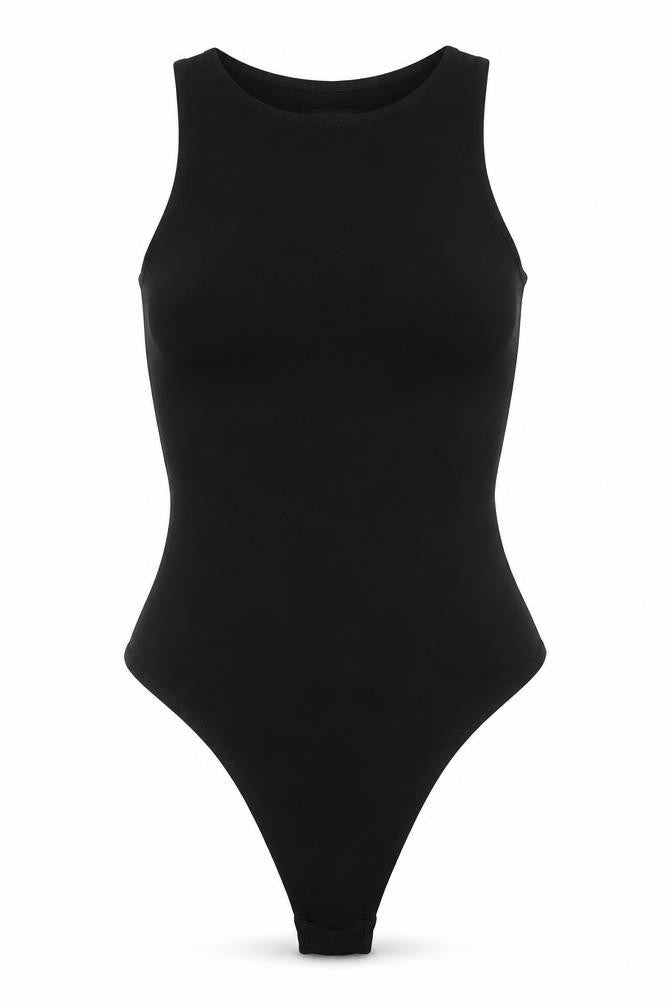 PRETTYLITTLETHING Womens Black Polyester Bodysuit One-Piece Size 8 Snap