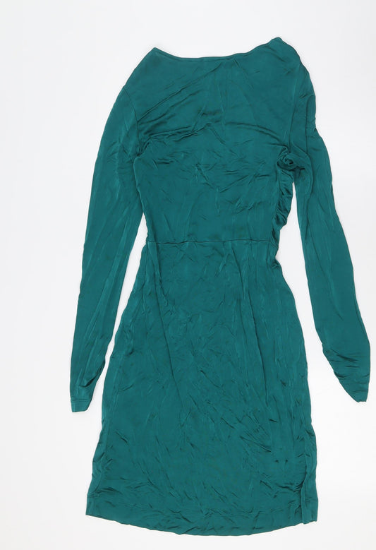 Great Plains Womens Green Viscose A-Line Size XS V-Neck Zip
