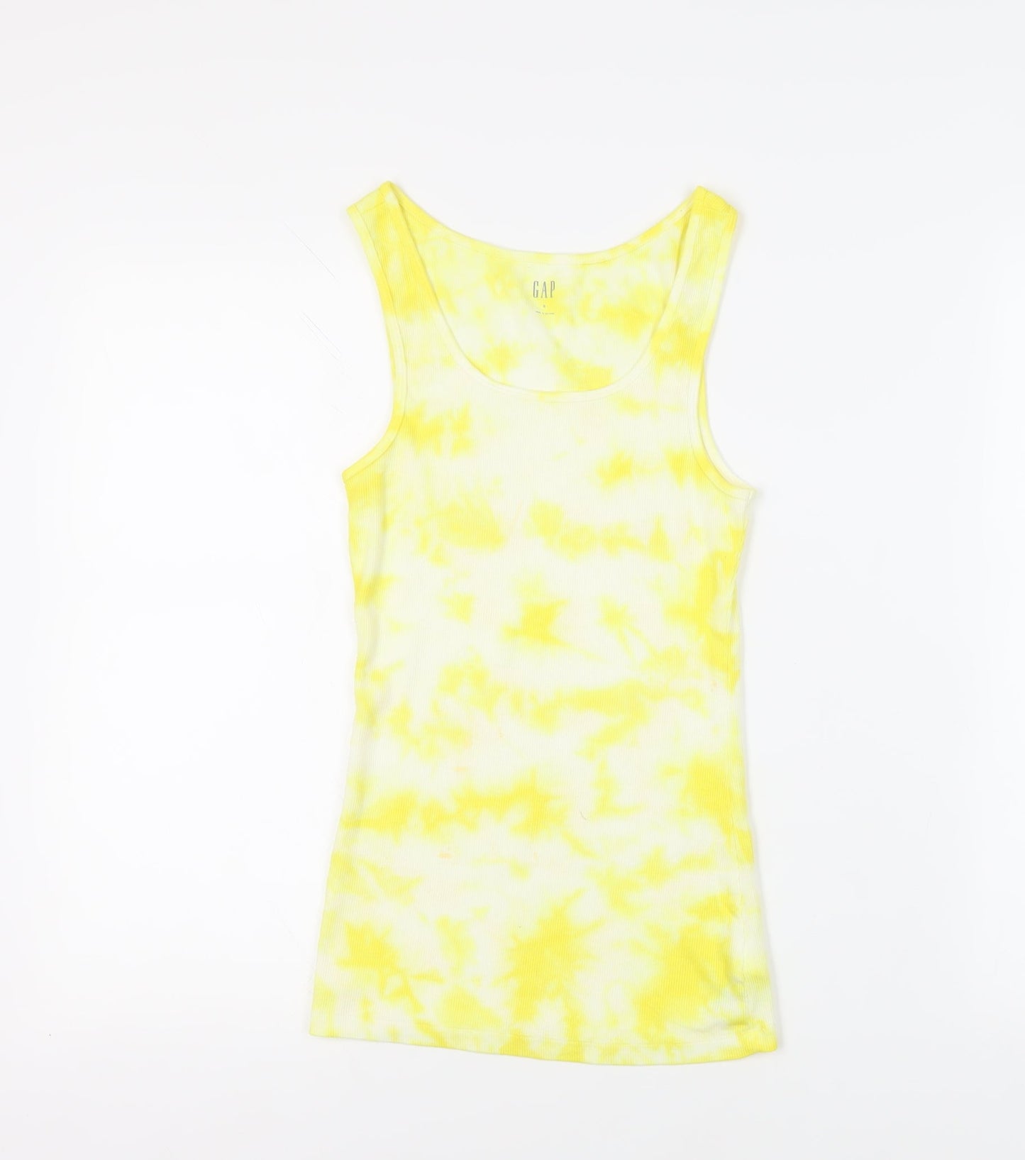 Gap Womens Yellow Cotton Basic Tank Size S Round Neck - Tie Dye