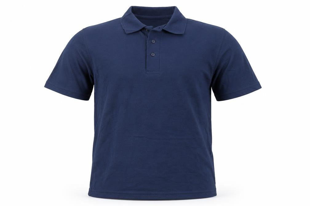 Blue Max Mens Blue Polyester Polo Size S Collared Button