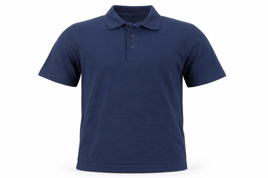 Blue Max Mens Blue Polyester Polo Size S Collared Button