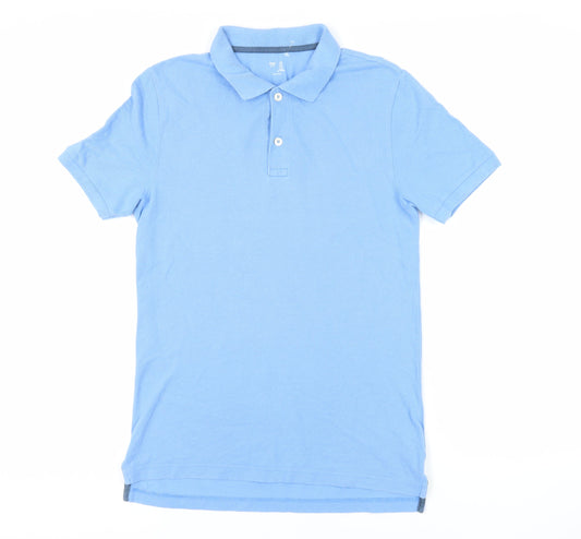 Gap Mens Blue Cotton Polo Size S Collared Button