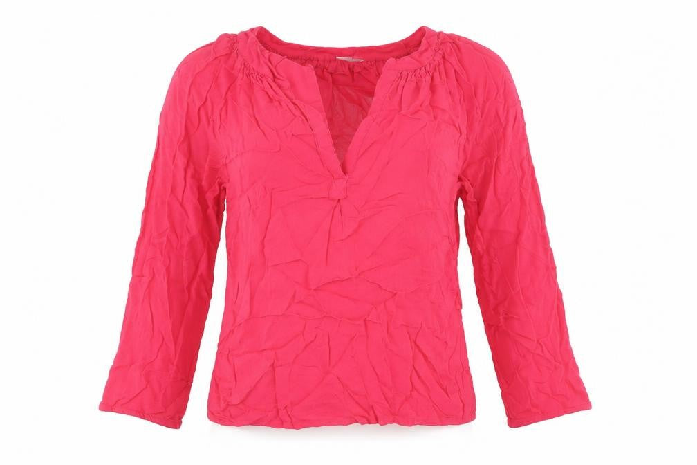 John Lewis Womens Pink Viscose Basic Blouse Size 12 V-Neck