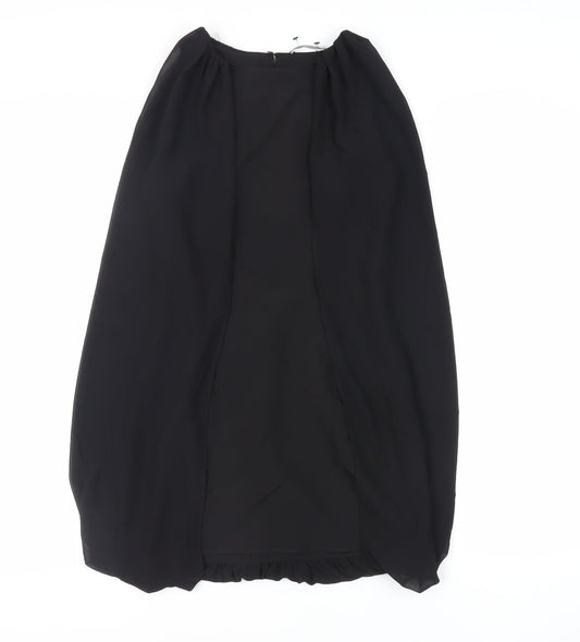 Zara Womens Black Polyester Mini Size S Round Neck Button - Layered